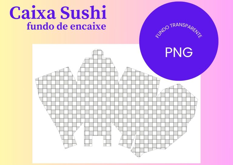 Molde de Caixa Sushi em PNG – Personalizados para festa
